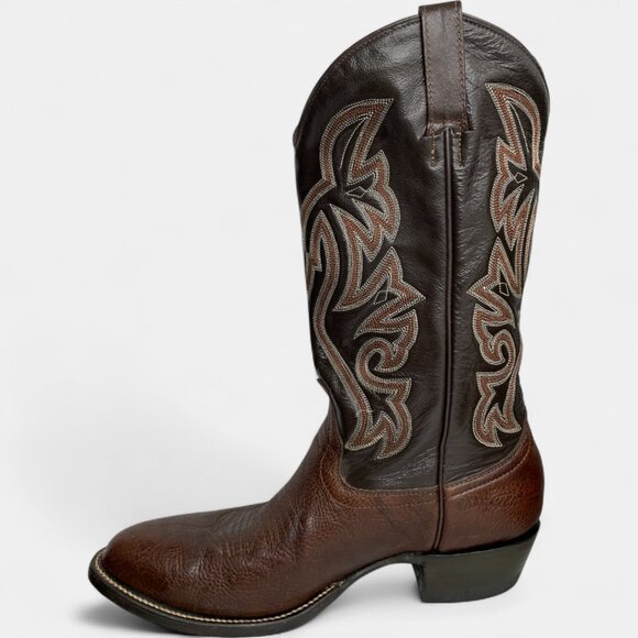 Cowtown Vintage Men's Leather Embordered Brown Western Cowboy Boots Size 9.5 - Picture 5 of 14
